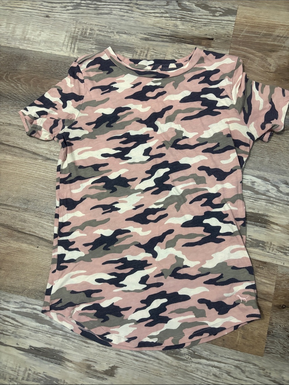 PINK Victoria's Secret Pink Camo Short Sleeve Tee